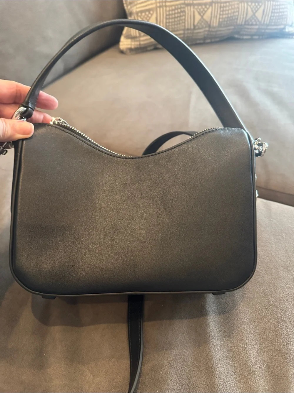 Marc Jacobs Black Leather Floral Appliqué Crossbody